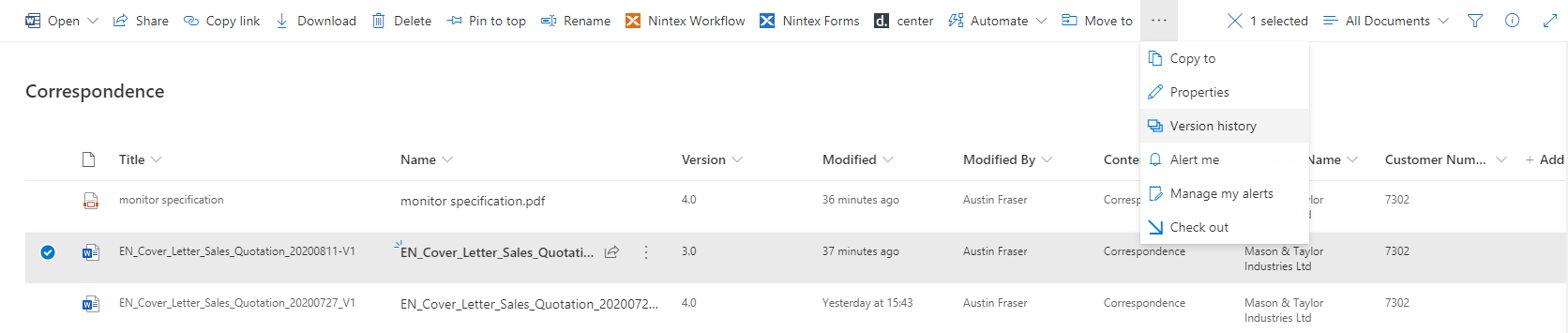 History in SharePoint