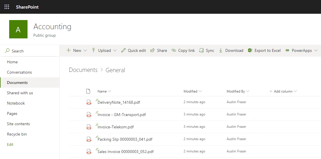 Teams documents in SharePoint
