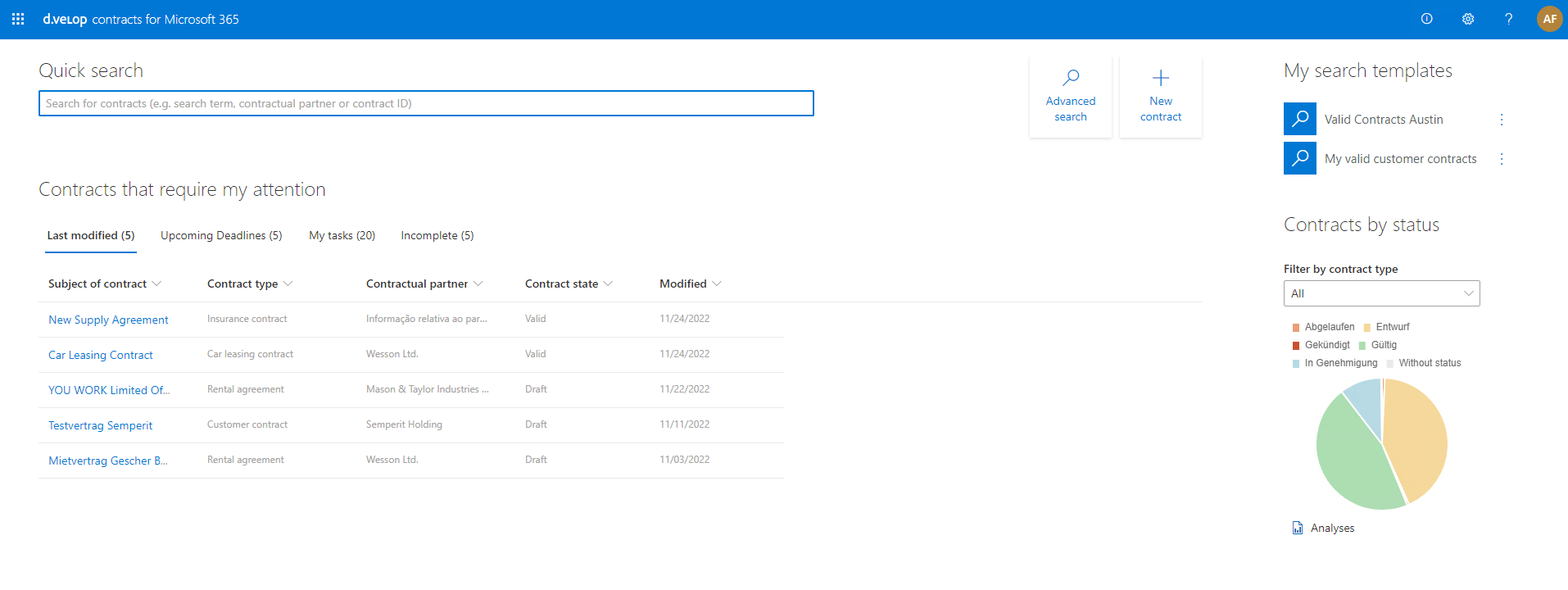 d.velop blog screenshot contracts for m365