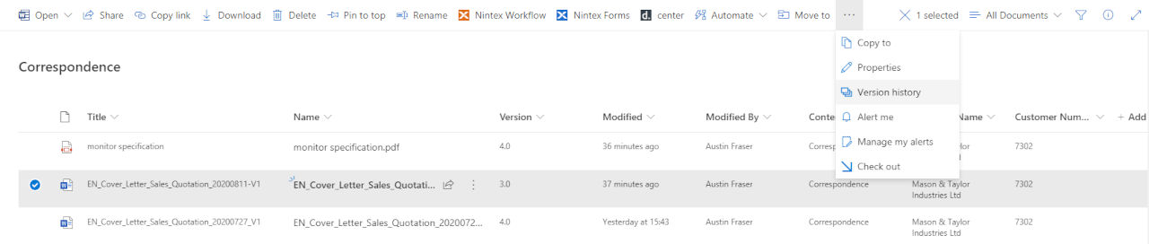 history logging with sharepoint