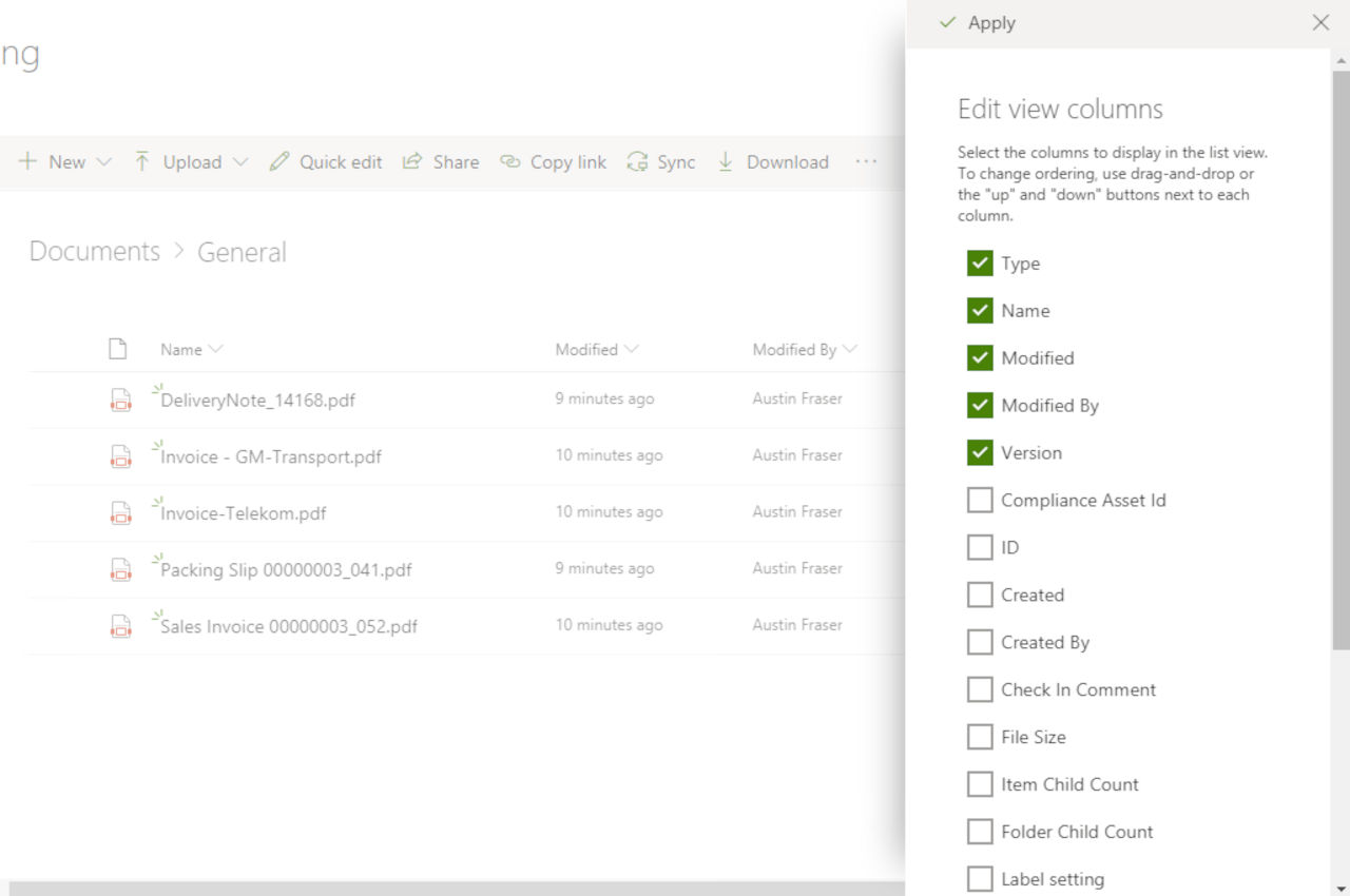 sharepoint column filtering