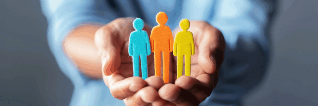 Human Resources - Hands holding colorful figures