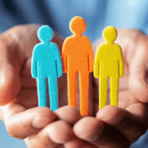 Human Resources - Hands holding colorful figures