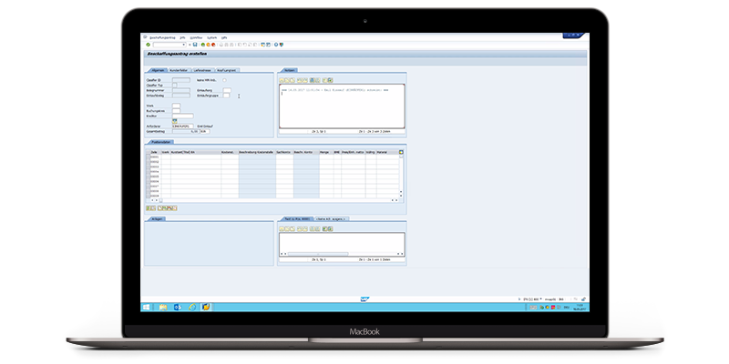 screenshot of the d.velop procurement software