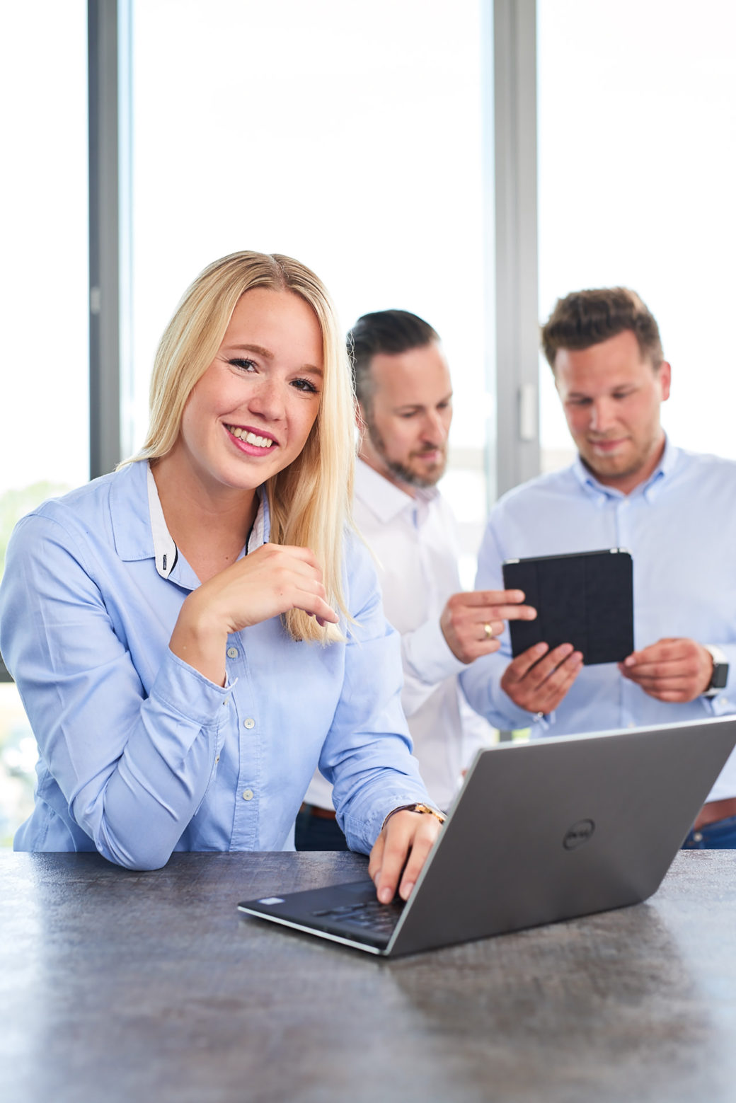 Woman working at laptop