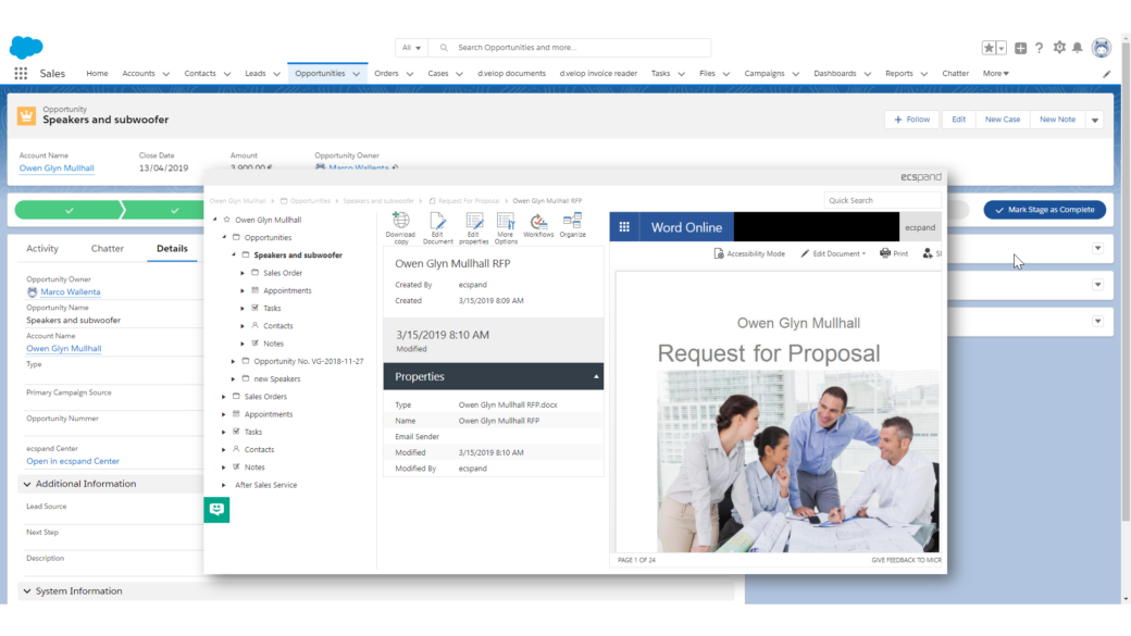 ecspand center features sharepoint salesforce integration-screenshot