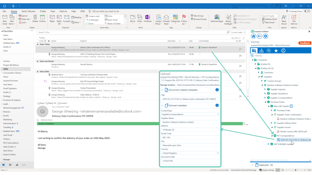 ecspand sidebar integrated in outlook automated metadata-screenshot