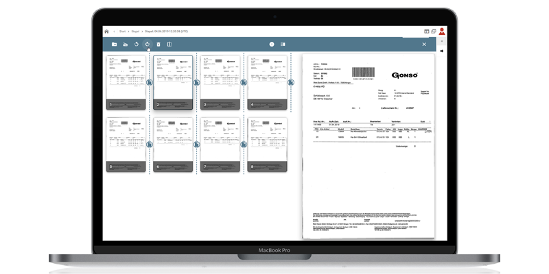 Interface of scanning and classifying documents