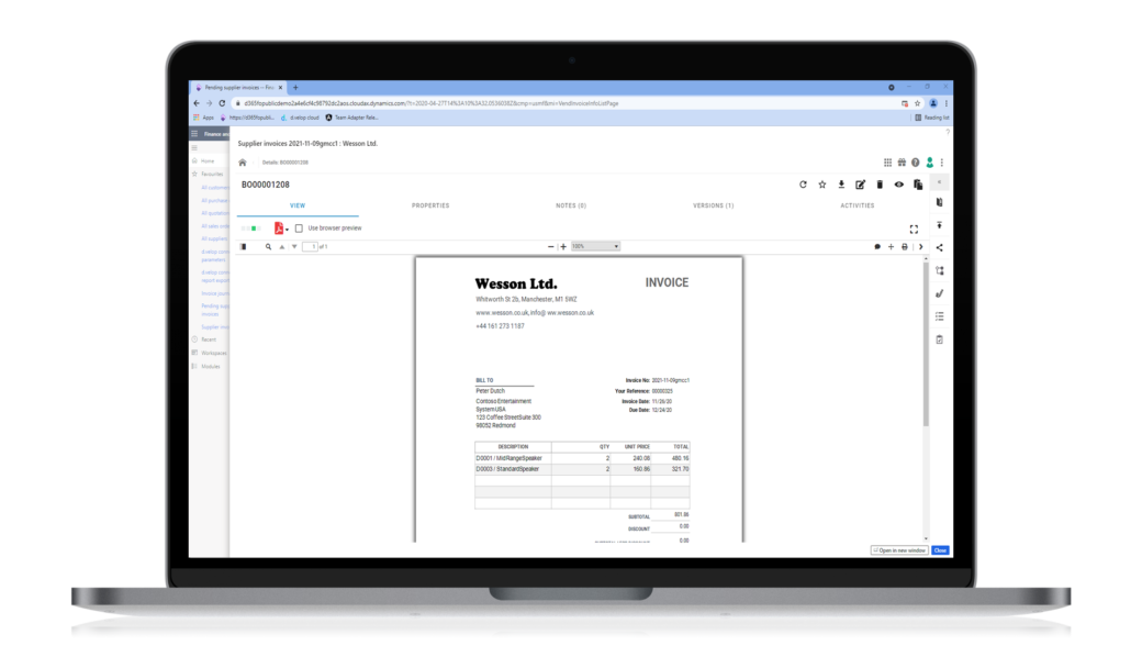 Dynamics 365 Smart Invoice