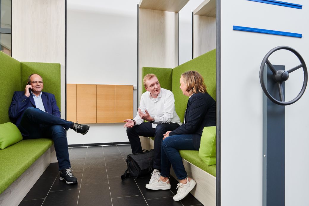 Employee talking in the office