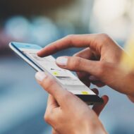 d.velop signature woman is signing on mobile