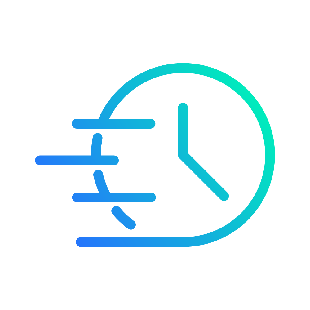 icon speed clock blue