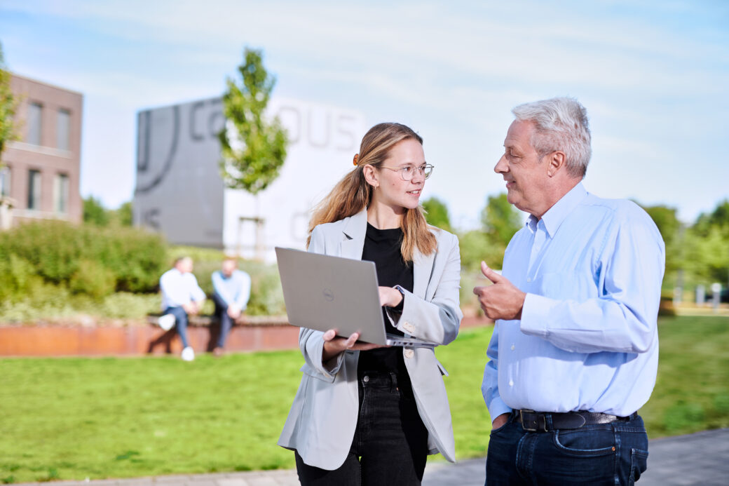 d.velop employees are talking outside