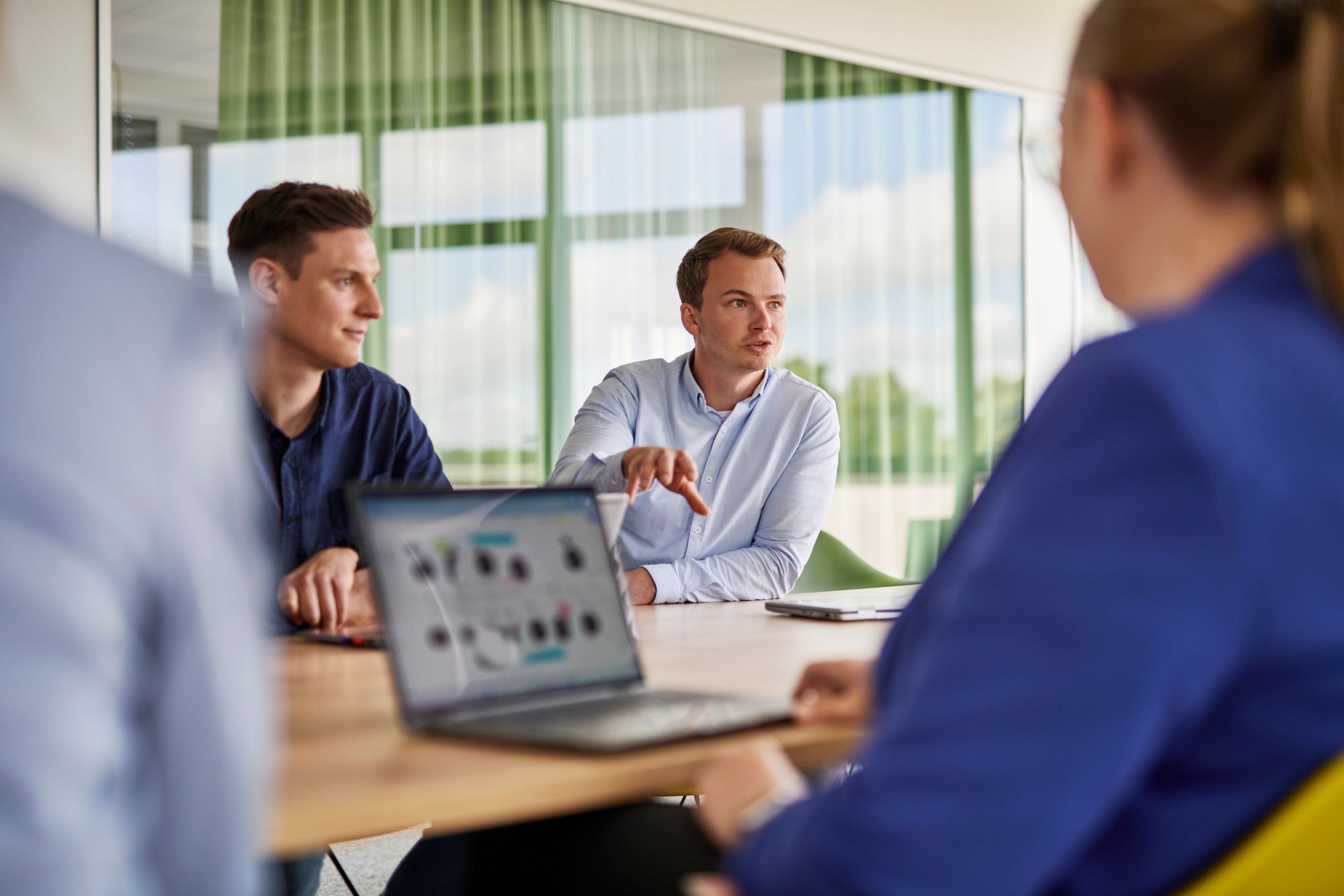Team meeting exchange
