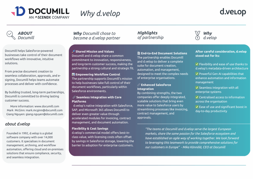 Documill chose to become a d.velop partner